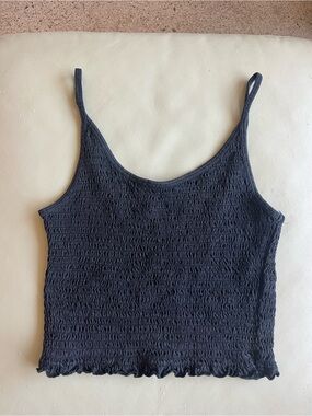 Hollister Black Smocked Cami Tank Top